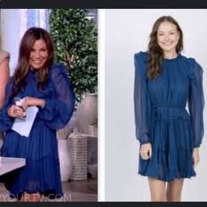NWT! Ulla Johnson $690 Blue 100% Silk Chiffon Dress Size 4